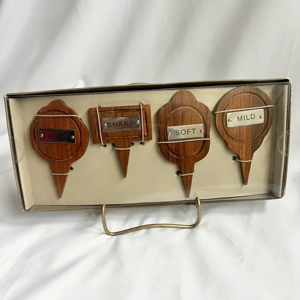 Pier 1 Wooden Cheese Marker Set of 4 - Charcuterie Board Labels